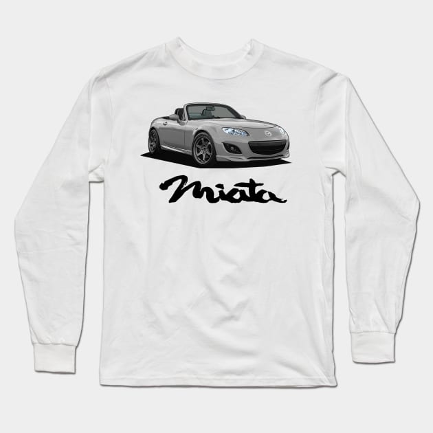 Mazda MX-5 Miata NC - NC2 Grey Long Sleeve T-Shirt by Woreth